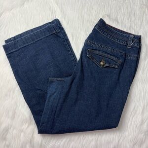 Lane Bryant Dark Wash Wide Leg Trouser Jeans